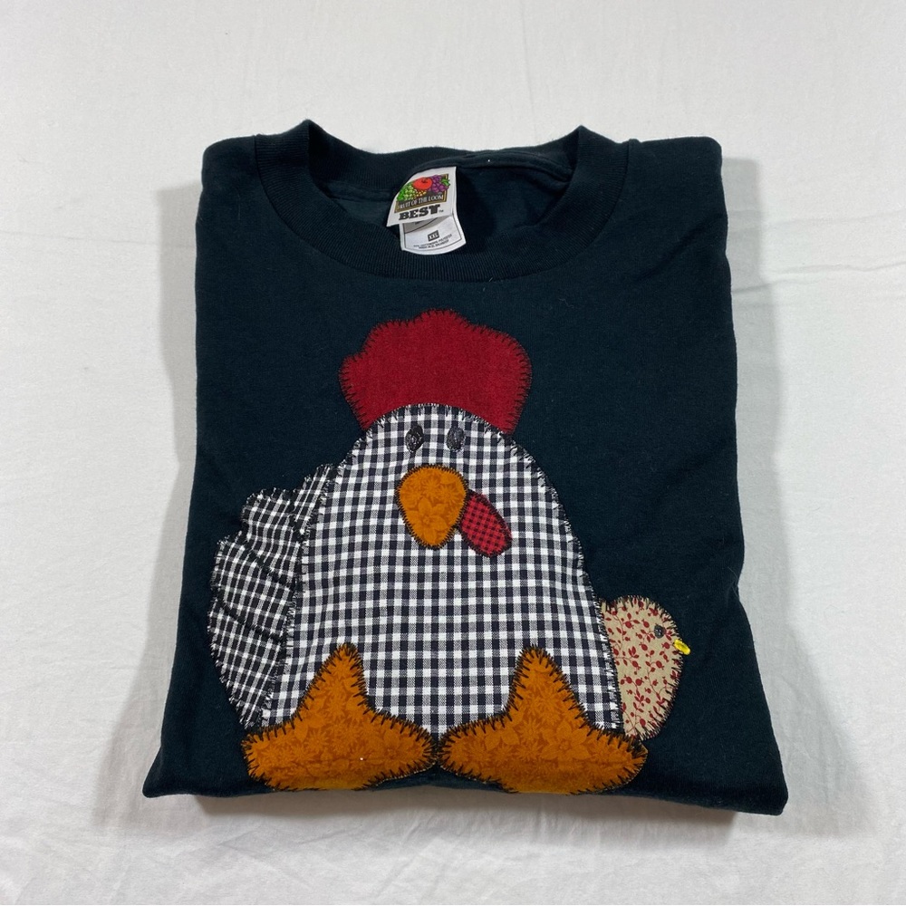 Fruit of the loom Vintage Barnyard Chicken  Plaid Shirt Patchwork Checkered XXL
